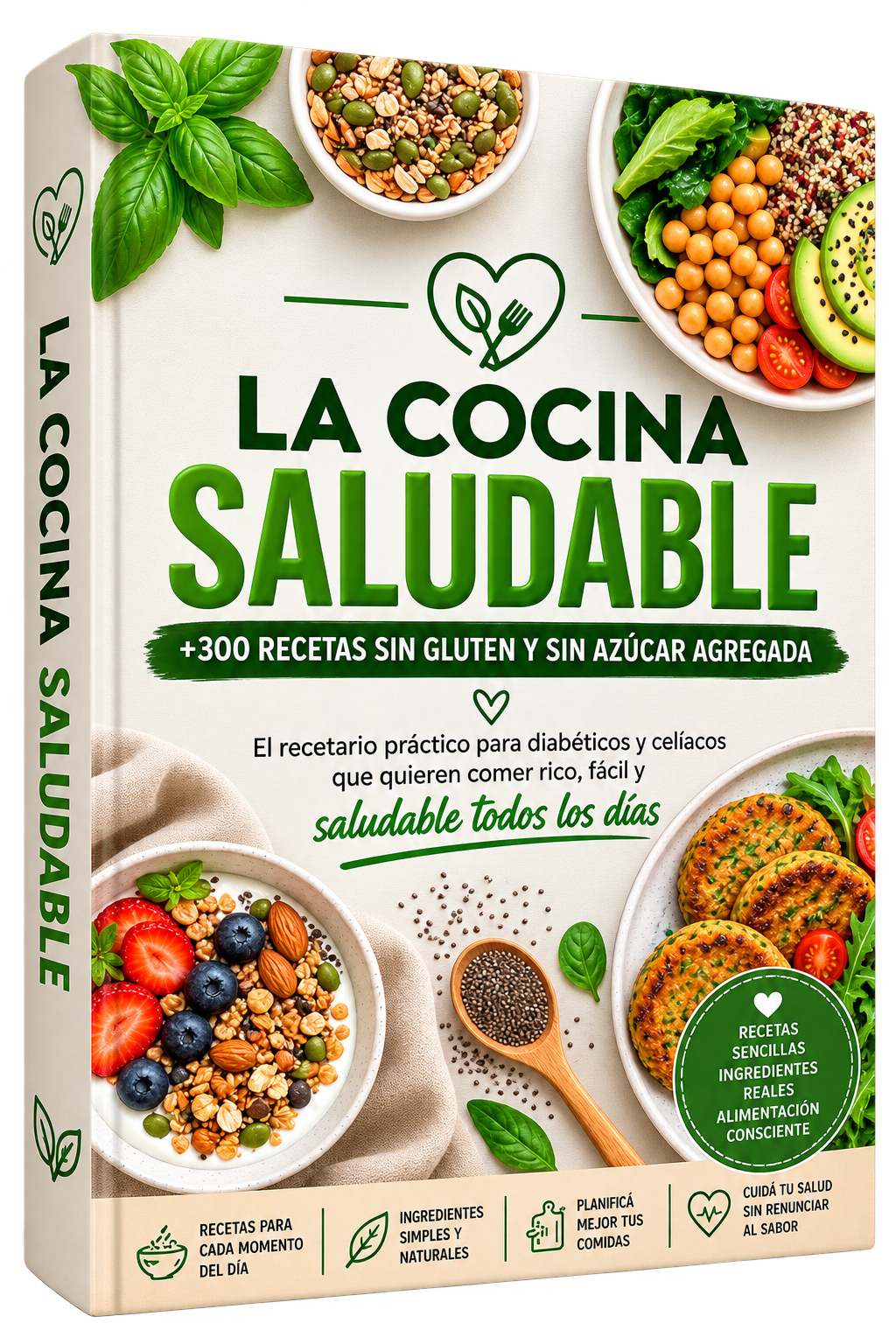"LA COCINA SALUDABLE" +300 RECETAS SALUDABLES PARA DIABETICOS/CELIACOS/BAJAR DE PESO